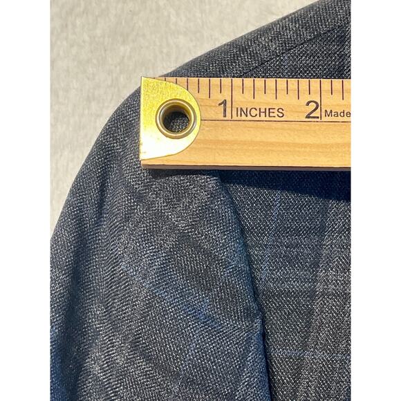 Calvin Klein Mens 48R Blue Gray Plaid Casual Blazer Sport Coat Jacket - Picture 10 of 16